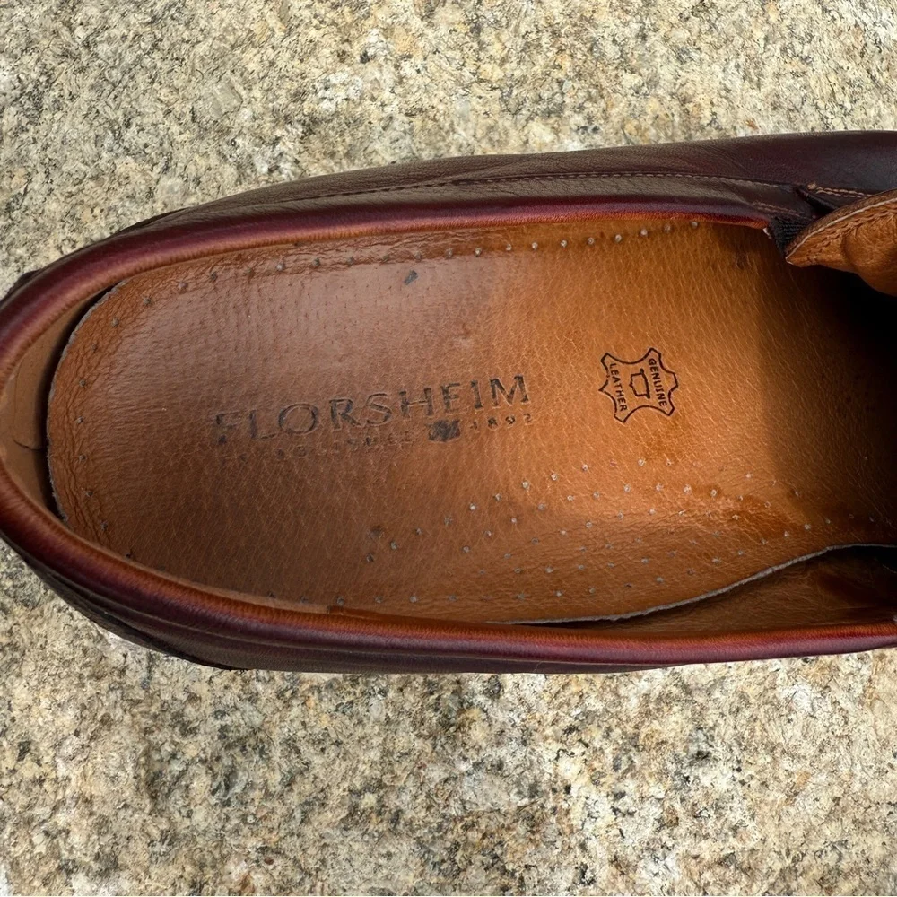 Florsheim Men's Penny Loafers Burgundy Leather Size 13D Slip-On Casual Shoes